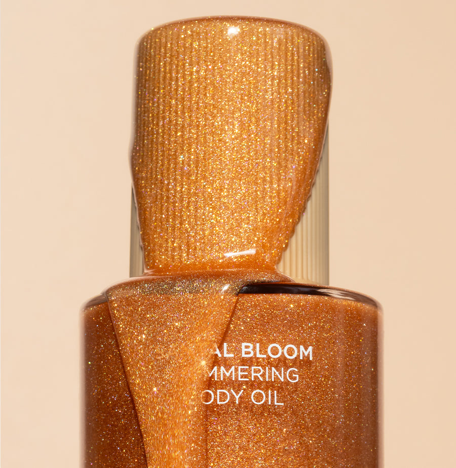 santal bloom shimmering body oil